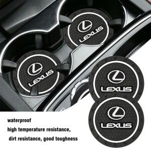 렉서스 LS LC IS350 ES300h IS220d NX350h RX용 1/2개 PVC 자동차 실리콘 컵홀더 논슬립 매트 액세서리