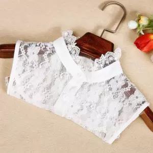 레이스 차이나 페이크넥 여자 가을 레이어드 코디 페이크목티 프릴카라목티 넥케이프