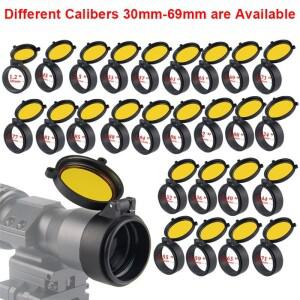 사냥 범위 렌즈 커버  플립 열린 매트 보호 30-69mm 구경 쌍안경 및 시력