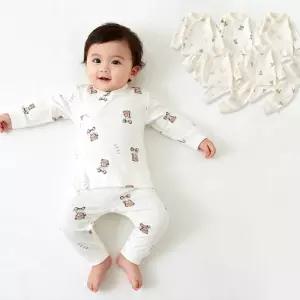 배앓이 방지 스냅 배냇저 고리 실내복 부드러운 내의 봄 가을 홈웨어 데일리