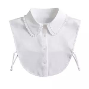 사이드 플리츠 페이크 셔츠 넥케이프 블라우스 카라 페이크카라 넥케이프 레이스카라