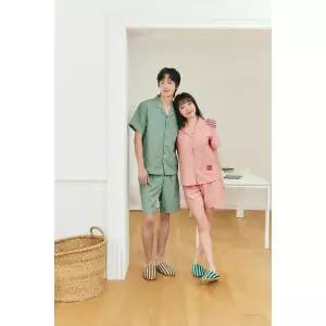 [하프클럽/솔브]솔브(정상) 선염 서커 스트라이프  커플 반팔 파자마 SPA2601M_SPA2601W_2C_C