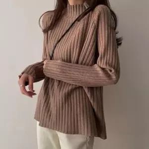 [SBD] 니트티셔츠 루즈핏 꾸안꾸 반하이넥 데일리룩 골지