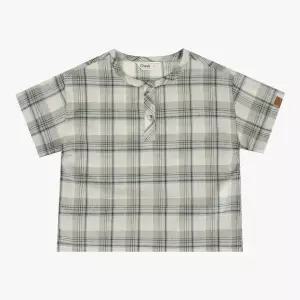 [롯데백화점]치크 체크 반오픈 셔츠 CKYC2533B