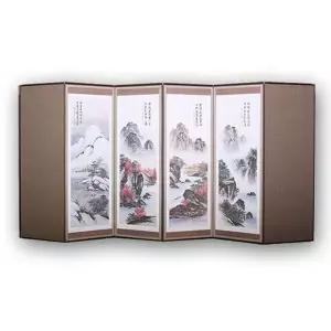 미니병풍 옥추사 공예품 산수화장식병풍 옥비단6폭병풍