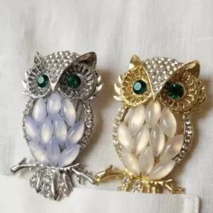 큐빅 부엉이 브로치 엄마 생신 선물 재물운 포인트