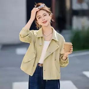 블랙팬서 여성 봄 빈티지 캐주얼 무스탕 숏 재킷 터틀넥 코트 OPH1