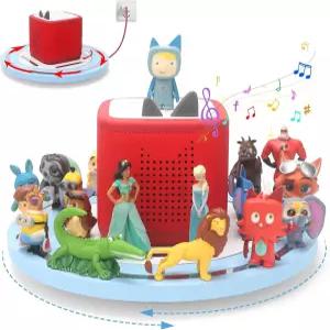 토니 피규어용 토니박스 2 수납 선반 마그네틱 정리함을 위한 RZYLKA 360 원형 턴테이블 충전 케이블 연결