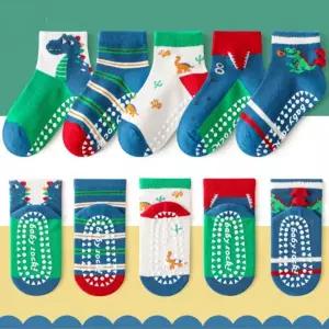 준캡 아동양말 여름메쉬 발바닥전체 미끄럼방지 메쉬줄무늬공룡케어삭스 유아 아동 사계절양말