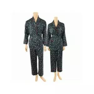 균일가 세일 커플잠옷 샤무즈 스판 다이아 도트 나염 파자마 커플 세트 SPA2325W_SPA2325