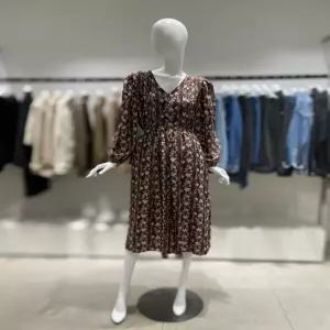 베인 플라워 콩단추 V넥 롱 원피스 DN8WOP01 (P002885214)