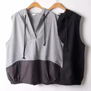 위쉬몰 IR V넥오픈배색후드조끼(I435H307) 빅사이즈