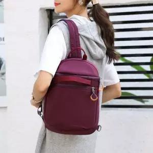 여성 데일리 가벼운 예쁜 여행 슬링 백 팩 와인