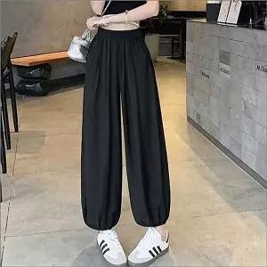 여성하의 여성 여름 시원한 통바지 플리츠 밴딩 바지 조거팬츠 3색