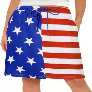 포켓이 있는 여성용 센추리 스타 테 스커트 골프 무릎 길이 스포츠 스트링 허리 반바지