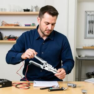 미끄럼 방지 와이어 스트리퍼 껍질 제거 플라이어 조절 가능 전선 스트리핑 도구 크림퍼 (전기 케이블용)