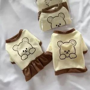 반려동물 반려동물티셔츠 자수 티셔츠 원피스 H-00071 강아지원피스