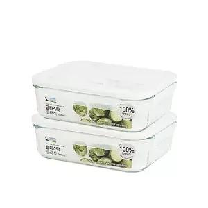 [글라스락] 클래식 화이트에디션 직사각 2000ml 2개 세트