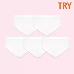 TRY 여 아동 순면 삼각팬티 5매