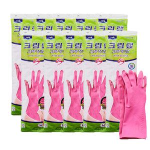 크린랩 고무장갑 ES 대 10개 묶음 주방 김장 장갑 L