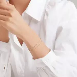 [로이드]1층 동아수성 여리여리 트윙클 두줄 체인 14k 팔찌 (1.0mm) LWB23034G