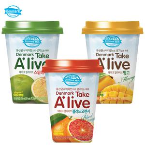 덴마크 테이크 얼라이브 250mlX24컵 자몽8+망고8+오렌지8/유산균/비타민주스/무배