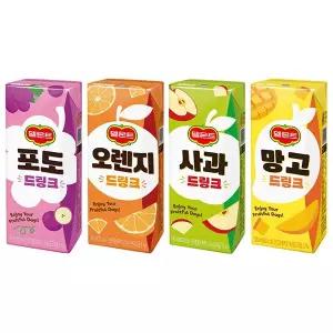 델몬트 드링크 3박스 골라담기 190ml 72팩 오렌지 망고 사과 포도 과일 주스