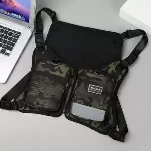 레포츠 조끼 가방 다용도 남성용 택티컬 아웃도어 조끼 백 경량 카모플라쥬 라이딩용 밀리터리 옥스포드