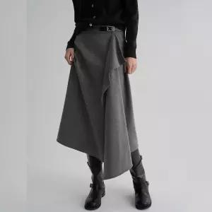 에잇세컨즈 언발란스 비죠 스커트 - 그레이 1053166