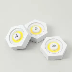 LED 붙이는 조명 무드등 3개입 무선 터치등 벽 부등등 간접 수유등 붙이는LED 부착등 LED등 리모컨