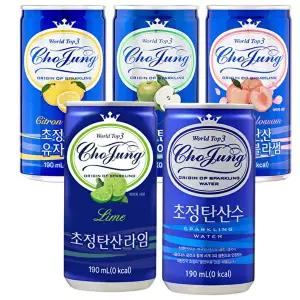 [일화]1+1 초정탄산수 190ml*30캔 골라담기 (플레인/라임/그린애플/유자진저/피치블라썸)