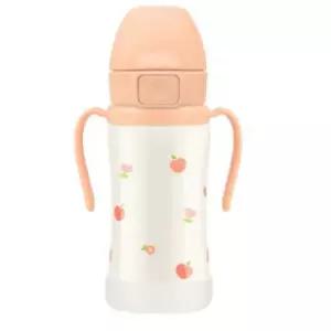 (정품) 그로미미 피치플라워 원터치 스테인리스 300ml 빨대컵 (로제코랄)