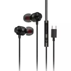 아남 커널형 C타입 유선이어폰 전화 운동 이어셋 블랙/마이크/이어폰/노트북/칼국수/고음질/통화/귀걸이