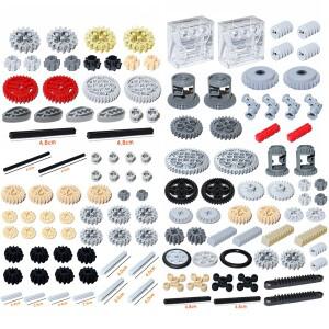 MOC  기술 액세서리 대량 여러 크기 기어 크로스 액슬 세트 호환   빌딩 블록 교육 완구