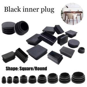 검정 사각 원형 튜브 엔드 캡 가구 다리 의자 테이블 철제 파이프 보호대 먼지 커버 플러그 블랭킹 SB8U0