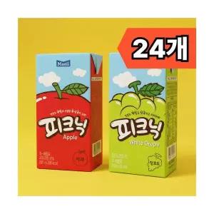 피크닉 사과 청포도 200ml 24개 주스 어린이 간식 탕비실 쥬스 과즙음료