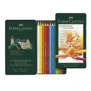 파버카스텔 폴리크로모스 유성 색연필 12색 1P 틴케이스 전문가용