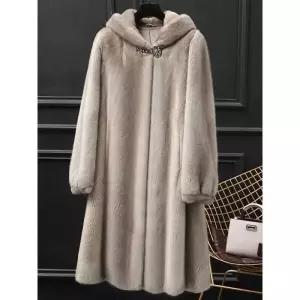 모피 자켓 캐시미어 밍크 트렌치 코트 여성용 인조 재킷 중간 길이 테디 단색 후드 따뜻한 겨울 신상 [호환