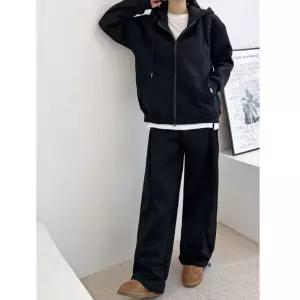 여자 후드 집업 와이드 팬츠 겨울 기모 상하 세트 wlu6+3loU