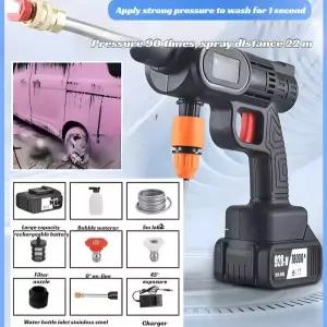 무선고압세차기 세척기 가정용 무선 고압 세차 건 - 휴대용 충전식 리튬 배터리 차량용 자전거 마당