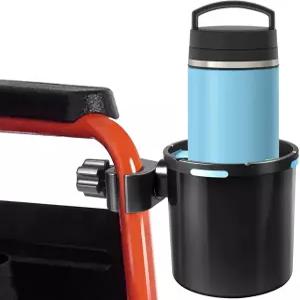 조절 가능한 휠체어 컵 홀더 미끄럼 방지 그립이 있는 튼튼한 음료 롤러 및 모빌리티 스쿠터를 위한 범용