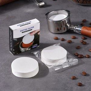 100매 원형 커피 필터 종이 51/53/58mm 포타필터 바스켓 모카포트 에스프레소 머신용