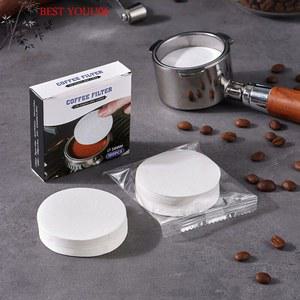 YOUU06 51/53/58mm 포터필터 바스켓 에스프레소 머신용 커피 필터 종이 100매 모카포트용 원형