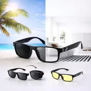 [지니트레저]디비노 변색 선글라스 3종세트(변색/편광/폴딩) 케이스 포함 남녀공용 UV 자외선차단