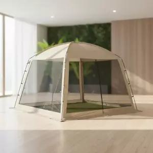 대형 메쉬 스크린 타프 텐트 6-8인용 가족용 리빙 쉘터 그늘막