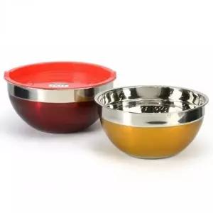 스텐 믹싱볼 2p 세트 야채 샐러드 쌀 세척볼 용기