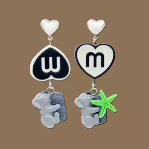 허그 코알라 드롭귀걸이 귀찌 명품 귀고리