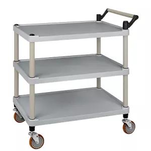 병원 비품이동 낙하방지턱 3단 트롤리카트 보건소 웨건 음식운반