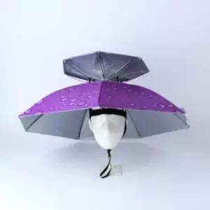 ( )우산모자 2단 중 퍼플 머리에쓰는우산 파라솔우산 낚시우산 모자우산