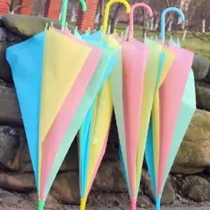 ( )우산 무지개 파스텔색상우산 4색장우산 장대우산 어린이색깔우산 어린이장우산